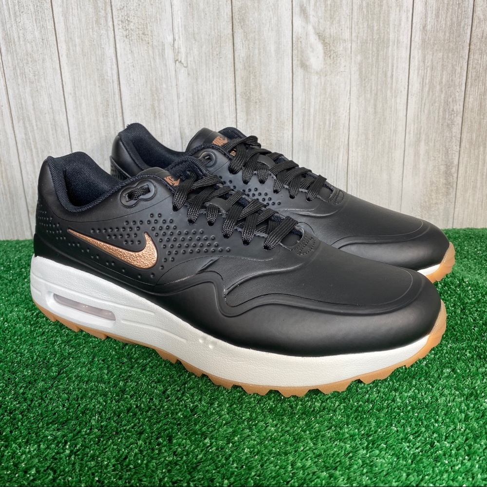 Nike Air Max 1 G Golf Shoes Black Bronze Sz 8.5
